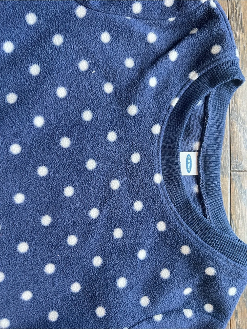 Girls' old Navy Blue Polka Dot Dress - Cozy Long Sleeve 5T size